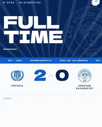 Ανάρτηση Full time με το τελικό αποτέλεσμα